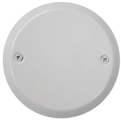 circular junction box cover decorative|Project Source Round White Metal Electrical Box .